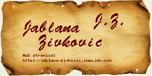 Jablana Živković vizit kartica